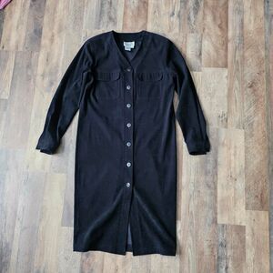 Vintage Tess dress, women's size 6, black, button-up,